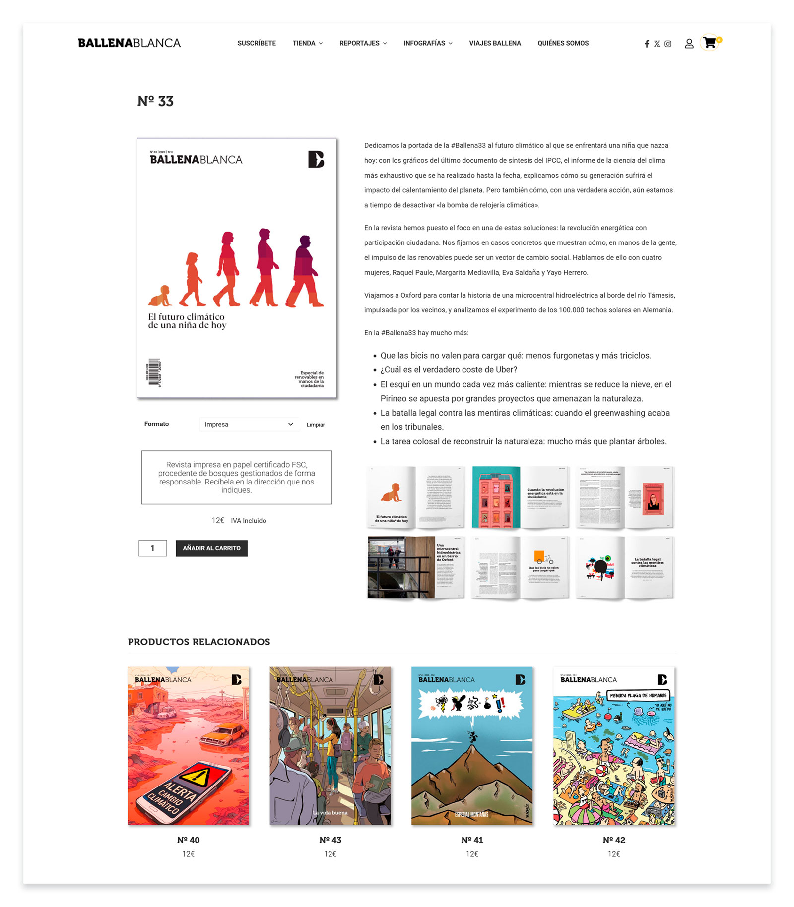 Diseño de página web para la revista de medioambiente Ballena Blanca Diseño de página web para la revista de medioambiente Ballena Blanca